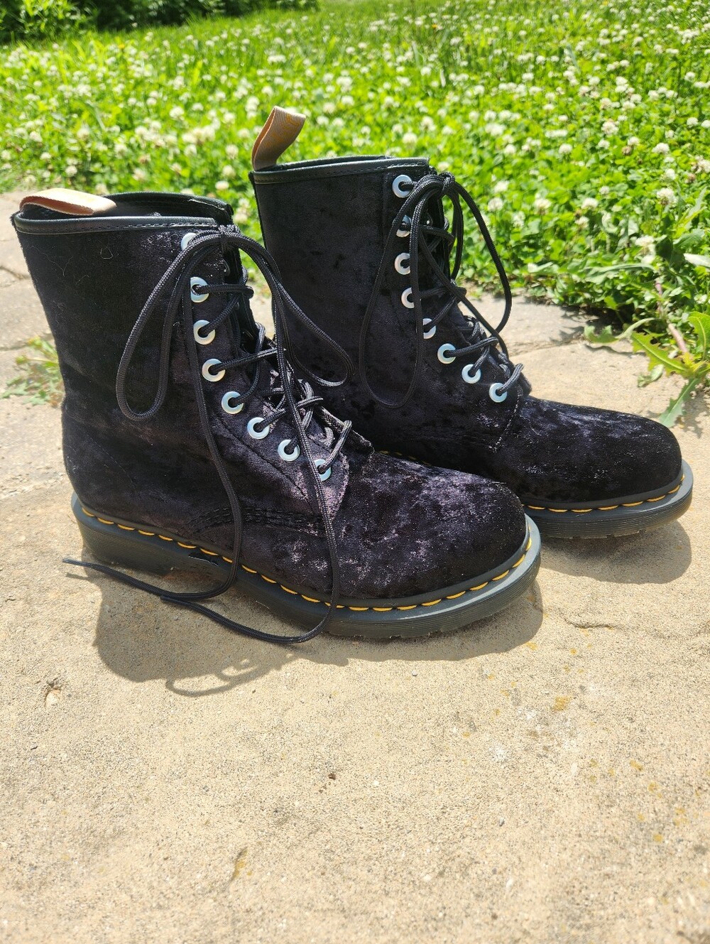 Dr. Martens 1460 Airwair Black Velvet Lace-Up Boots